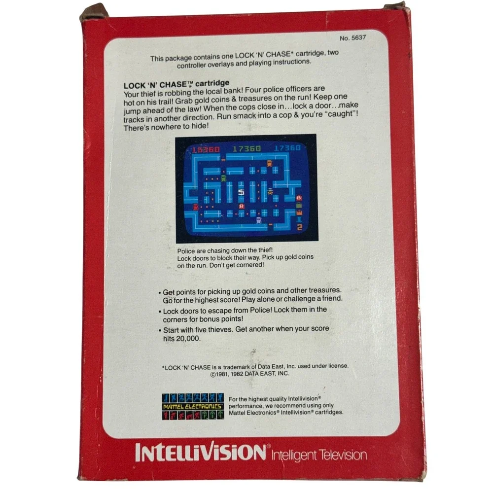 Mattel Lock 'N' Chase Intellivision Game CIB 1982 with Overlays